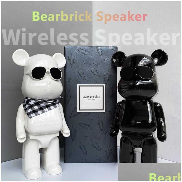 Novità Giochi Bearbrick Altoparlante Violence Bear Bluetooth Cartoon Tws Telefono cellulare senza fili Laptop Ornamenti Home Decor T221013 Drop D Dh0Ej