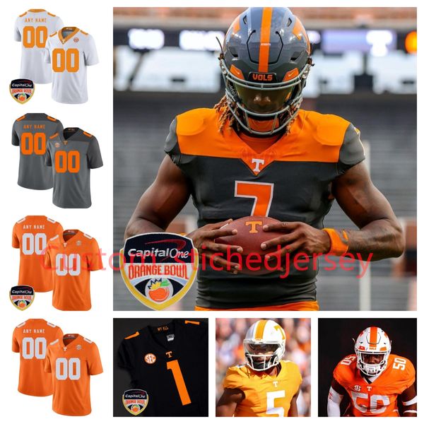 2023 Mais Novo Estilo Bill Bates Tennessee Jersey Voluntários Camisa de Futebol Peyton Manning Eric Berry Alvin Kamara John Kelly Joshua Dobbs Johnny Majors