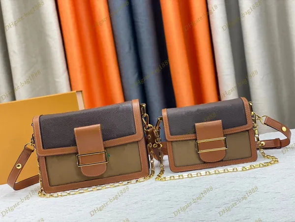 44391 Luxus-Designer-Damentasche Classic Daphne Postman Bag Fashion Contrast Splice Square Bag Vintage Chain Handbag 44580 One Shoulder Messenger Bag