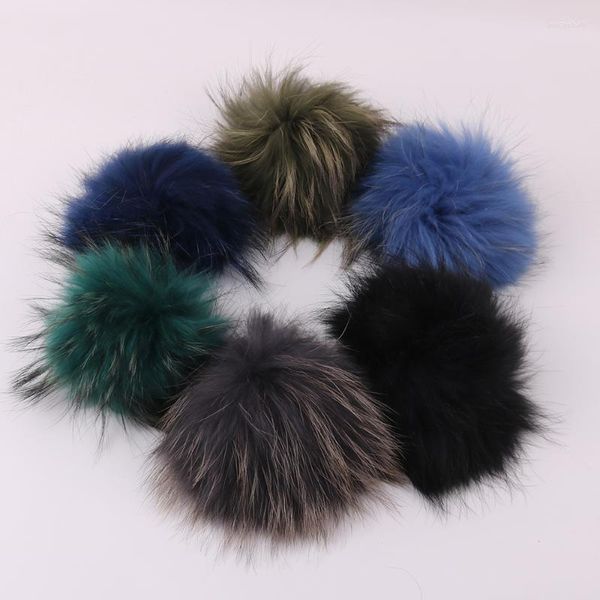 Boinas 15cm Big Luxury Raccoon Pompom Hairball Hatball Ball pom