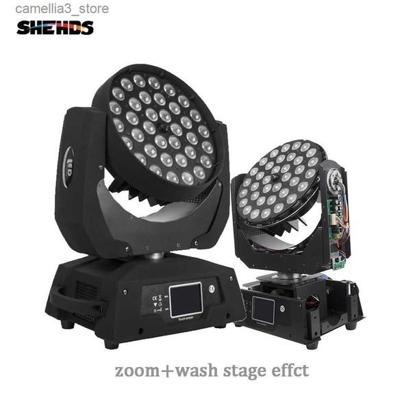 Moving Head Lights Transporte rápido LED Wash Zoom Moving Head Light 36x18W RGBWA + UV 6IN1 Touch Screen Lyre 36x12W DMX 18 canais DJ Disco Party Bar Q231107