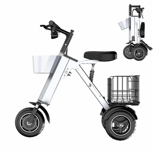Triciclo elettrico pieghevole da 10 pollici per adulti 36v mini bici elettrica bici portatile 3 ruote e-bici con funzione inversa