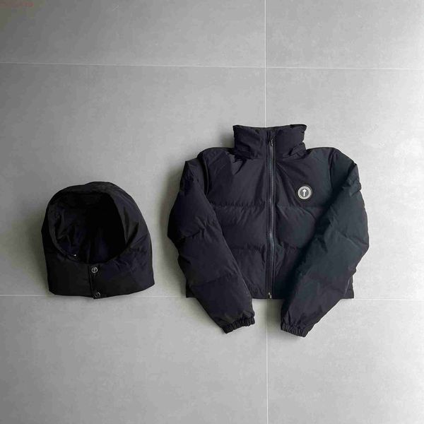 P1IC 2023 Yeni Erkek ve Kadın Down Ceketler Trapstar Patlamalar Gelgit marka Amerikan tarzı siyah küçük harf serisi kısa kalın pamuk ceket çift stil