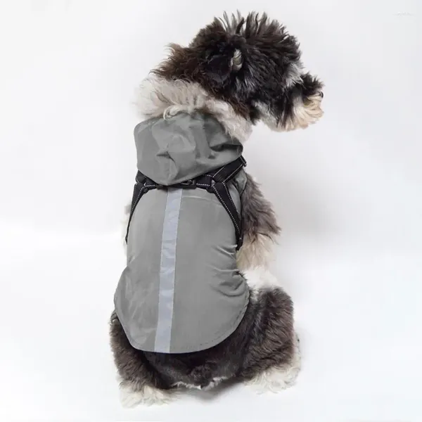 Vestuário para cães aconchegante jaqueta para animais de estimação com capuz design não pegajoso cabelo respirável capa de chuva reflexiva roupas ao ar livre