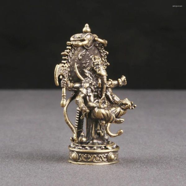 Decorações de jardim Casa Ganesha Estátua Ornamento Delicado Cabeça de Elefante Deus Estatueta Artesanato Decorativo