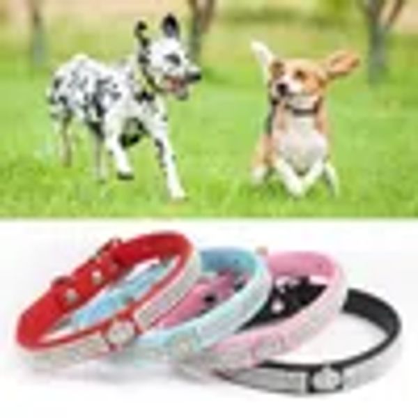 Katzenhalsbänder, Leinen, rostbeständiges Halsband, hübsches dekoratives Haustier-Hundehalsband mit eingebetteten Strasssteinen ZZ