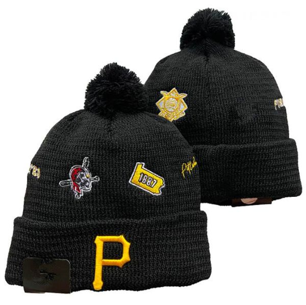 Korsanlar Beanies Pittsburgh Bobble Hats Beyzbol Top Kapakları 2023-24 Moda Tasarımcı Kova Şapkası Şapkalı Örgü Faux Pom Beanie Noel Spor Örgü Şapkası A3