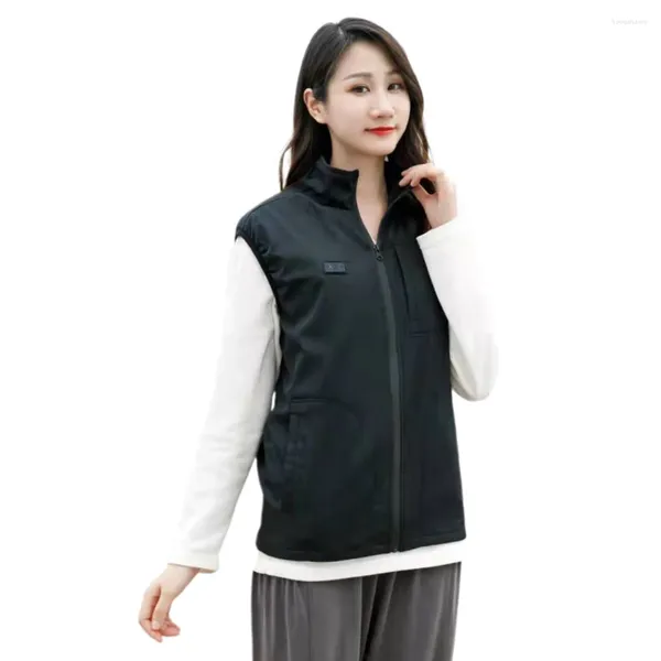 Gilet da donna Donna Uomo Chiusura con cerniera Ricarica USB Escursionismo Ergonomia a prova di freddo Caldo gilet riscaldante invernale lavabile intelligente a doppio controllo