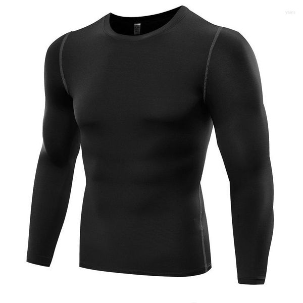 Magliette da uomo Fitness Camicia a maniche lunghe da uomo Top Abbigliamento Muscolo termico Bodybuilding Collant a compressione Strato di base