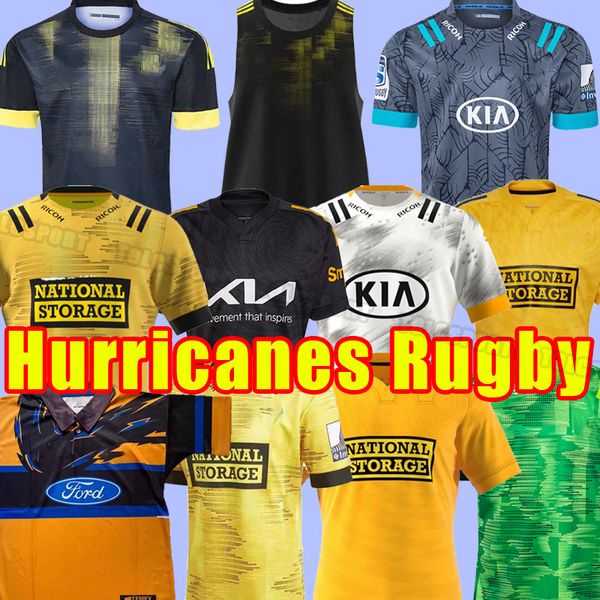 RUGBY-Trikots Wellington Hurricanes Heim-Auswärtstraining Größe S-5XL Hemd WESTE T-Shirt schwarz grün gelb 19 20 21 22 23 2021 2022 2023 Retro-Hose Shorts