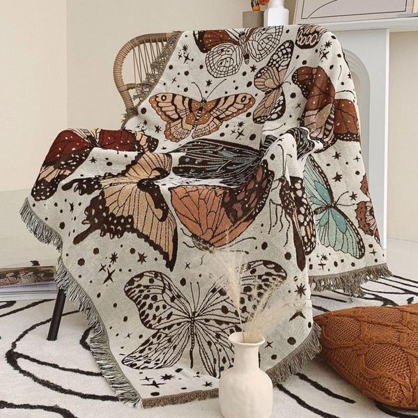 Одеяла бабочка тканые одеяло броски крышки кресла с кисточками домашний декор диван диван