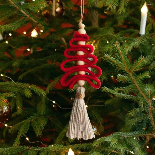 Weihnachtsdekorationen, handgewebt, kreativer Baum-Anhänger, Dekoration für Zuhause, handgefertigter Schmuck