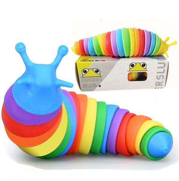 Новая смягчающая симуляция Wriggle Toy Toy Toy Toy Squishy Slug Toys 3D Fidget Finger Slug Toy