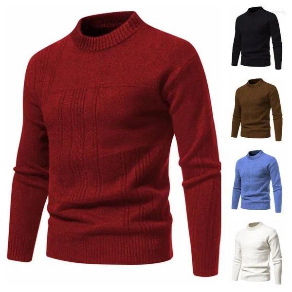 Maglioni da uomo 5 stili! Maglione lavorato a maglia invernale 2023 girocollo slim fit pullover spesso caldo Harajuku