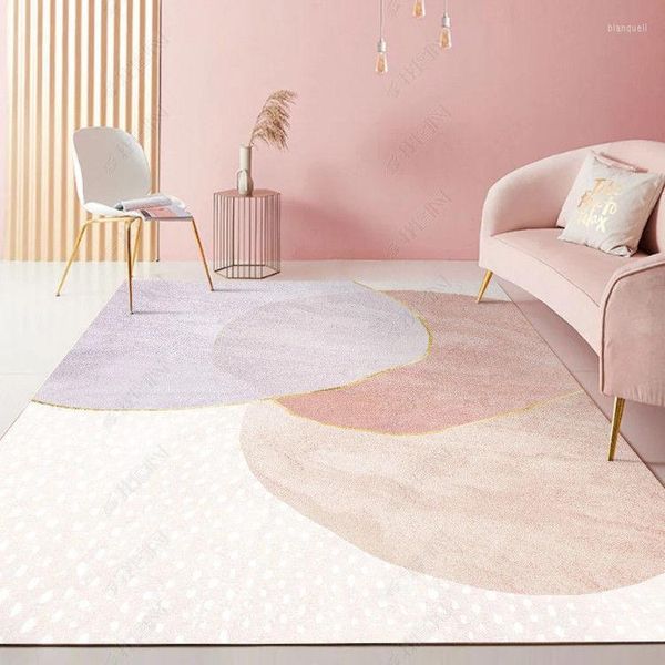 Teppiche Rosa Niedlich Wohnzimmer Teppich Mädchen Schlafzimmer Nachttische Nordischer Stil Sofa Couchtisch Matte Studie Abstrakt Großflächiger rutschfester Teppich