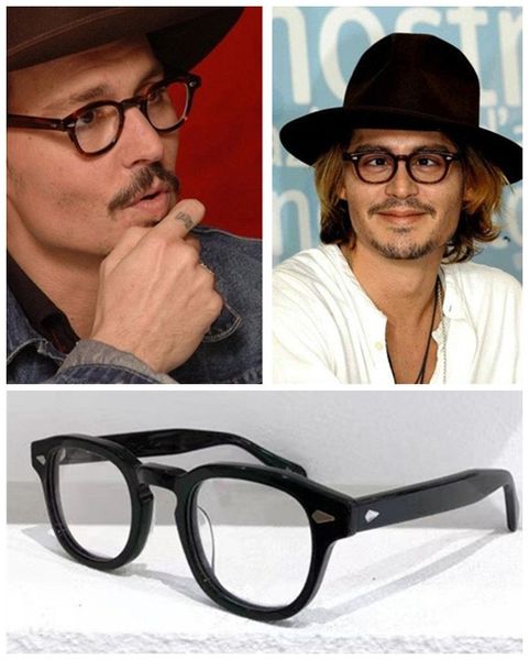 Johnny Depp Retro-Vintage Multi-Color vintage round glasses frames with Imported Plank Round Fullrim for Prescription Fulls - Available in Cart-Carvd 49/46/44