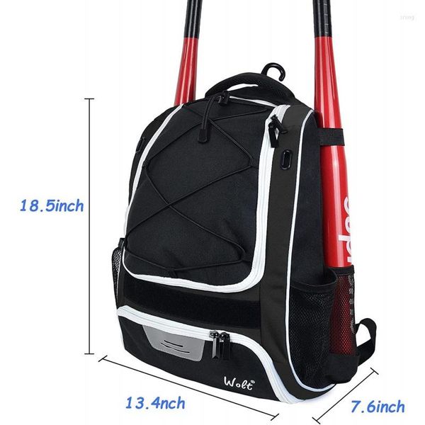 Backpack Baseball Team Sports Rucksack Saco de softball de morcego à prova d'água personalizado