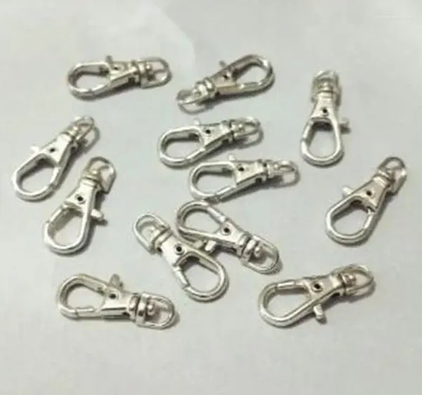 Chaveiros 60 pçs / lote Metal Swivel Fechos Lanyard Snap Gancho Garra de Lagosta com Chaveiro Anéis para Descobertas de Jóias Fazendo