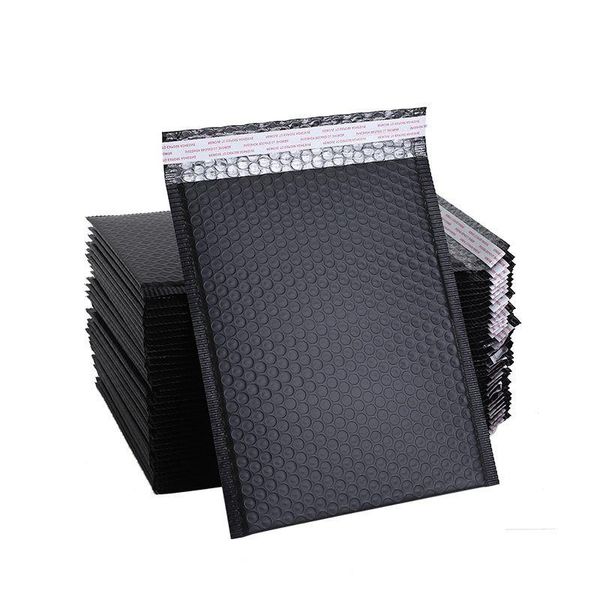 50 pz Busta a Bolla Autosigillante Nero Foil Bubble Mailer Per Confezione Regalo Foderato Poly Mailer Borsa Da Sposa Buste postali Efumq