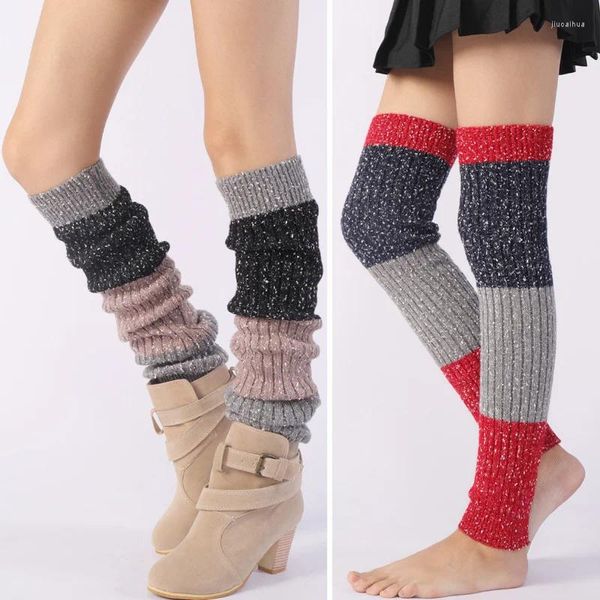 Женские носки, зимние утолщенные теплые наколенники, длинные ботинки с высоким антифрикционным покрытием для йоги, чехлы для ног