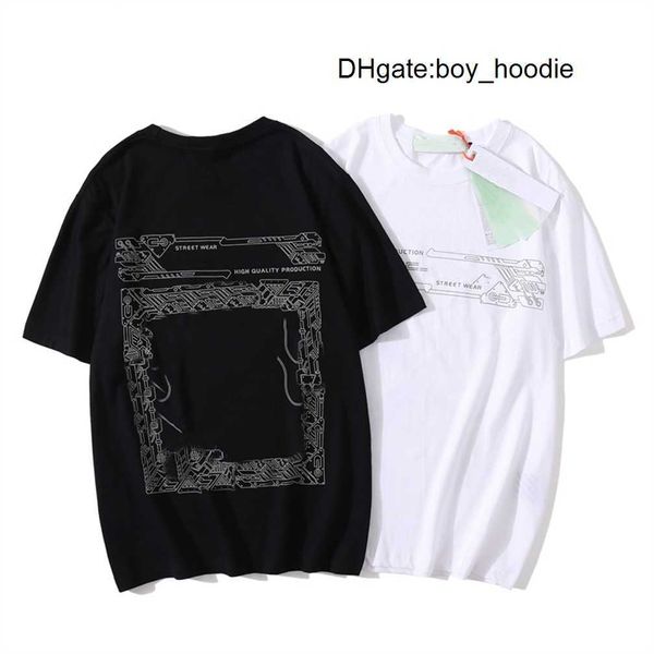 Brand Summer Men's T Shirts Offs Ordem da maré Argan Pintura a óleo Arqueiro impressão masculina camisetas Hip Hop