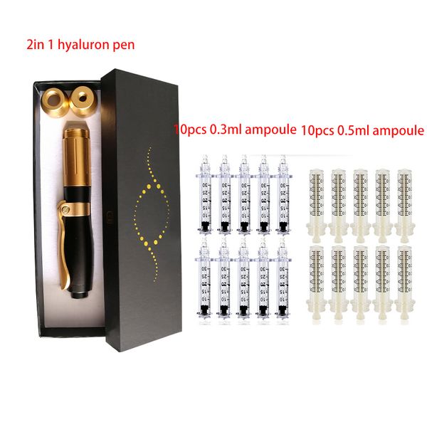 2 in 1 yaluron penna per mesoterapia pistola per labbra sollevando la pelle ringiovanimento 0,3 ml 0,5 ml di adattatore di bellezza di bellezza di bellezza