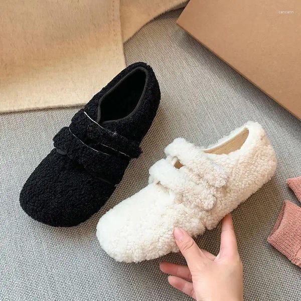 Scarpe eleganti 9 anni Acquista vera lana inverno caldo tacco donna punta tonda comodo colore puro tacco alto moda di fascia alta