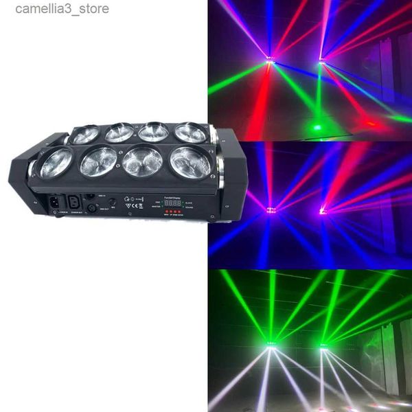 Luzes de cabeça móvel led luz de aranha de cabeça móvel 8x15w 4in1 rgbw luz de festa dj feixe de iluminação dmx luzes efeitos de palco q231107