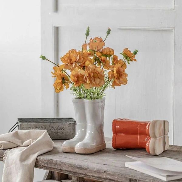 Vasos Criativos Botas Vaso Cerâmica Hidropônica Arranjo de Flores Decoração de Casa Desktop Arte Ornamento Decoração de Jardim Presente