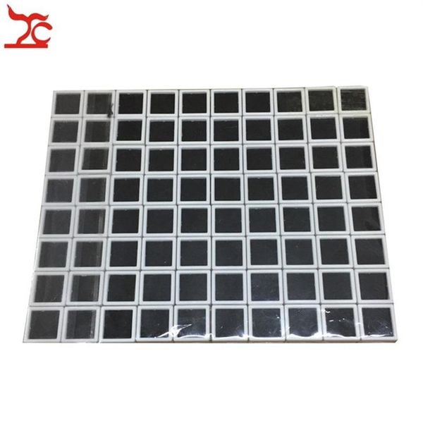 80 pçs plástico quadrado solto diamante caixa de exibição pacote branco gem caso preto memória espuma almofada contas pingente caixa vitrine 3 3 2cm240c