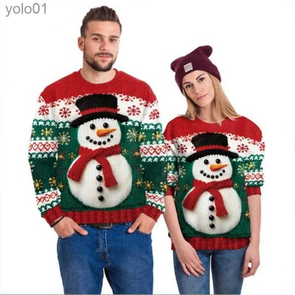 Damenpullover Männer Frauen Hässliche Weihnachtspullover Weihnachtsbaum 3D-gedruckte rote Weihnachtspullover Tops Kleidung Paare Party Festival SweatshirtsL231107