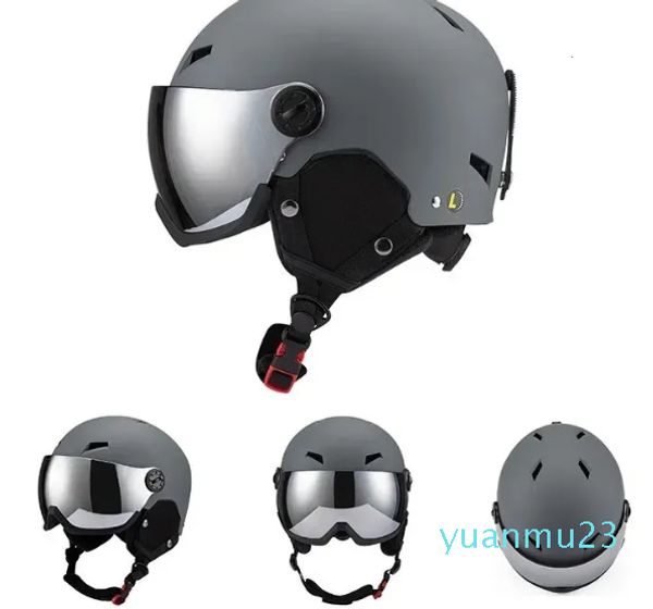 Óculos de esqui capacetes de esqui inverno ao ar livre proteção para os olhos respirável capacetes de neve prevenção de queda esportes térmicos capacetes de esqui adultos