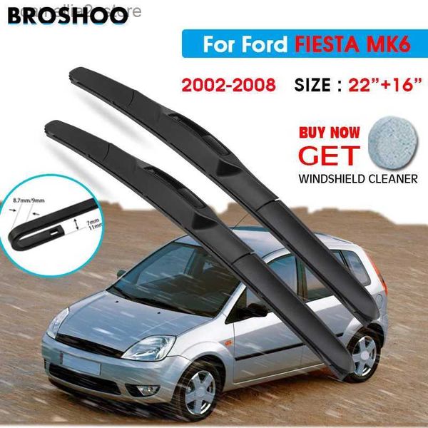 Ön cam silecekleri araba silecek bıçağı için ford fiesta mk6 22 