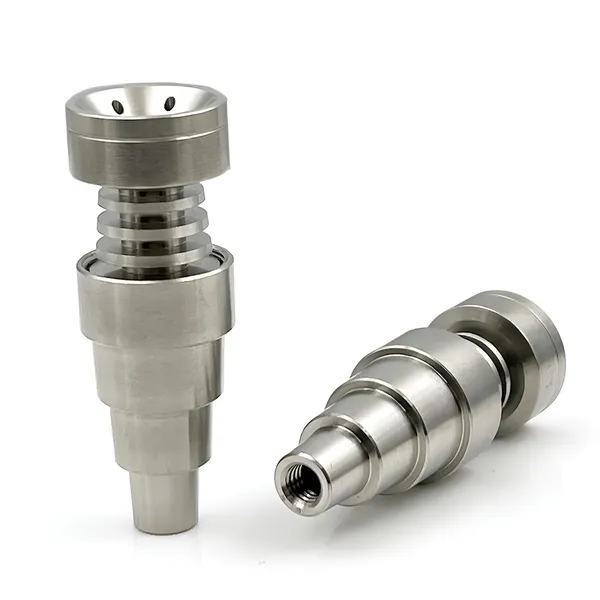 Chiodo in titanio Domeless 6 IN 1 Giunto 10mm 14mm 18mm Vite a doppia funzione GR2 Tubi dell'acqua Dab Rigs Strumenti per cera