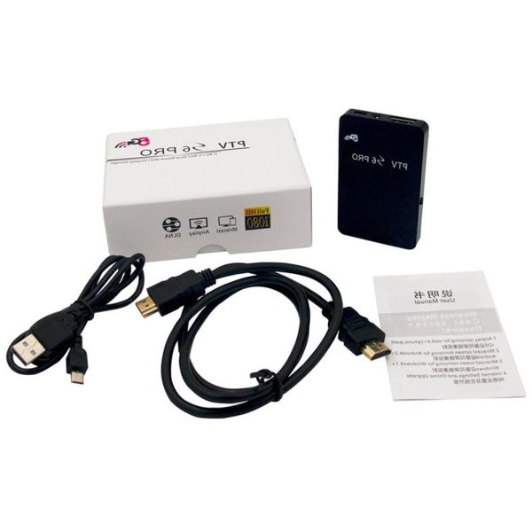 Freeshipping Professional PTV S6 Pro 24G / 58G Dual Band Wireless Phone Screen Sharing Dongle Airplay Phone para TV Device para Iphone Uwblg