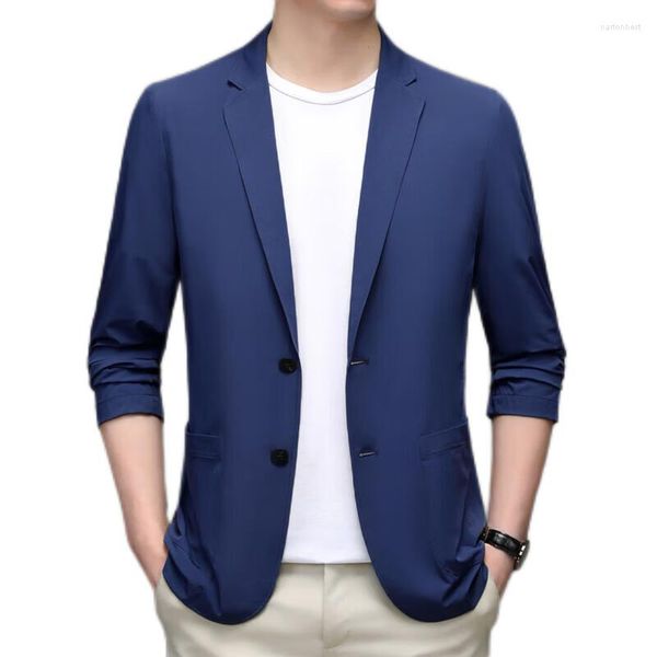 Gli abiti da uomo fanno una dichiarazione con un abito casual attillato da uomo in kaki blu navy nero Blazer di Mab per ogni occasione Abiti primavera estate