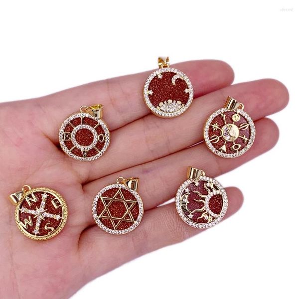 Anhänger Halsketten Vintage Starry Sky Red Series Edlen Schmuck Accessoires Stern Alphabet Mond Kreuz Halskette für Männer und Frauen