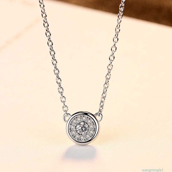 Ожерелья с подвесками Дизайнерский милый медведь Высококачественный серебряный кулон S925 Корейская мода Женская микро-набор Цирконовый воротник-цепочка Ожерелье Подарок ювелирных изделий