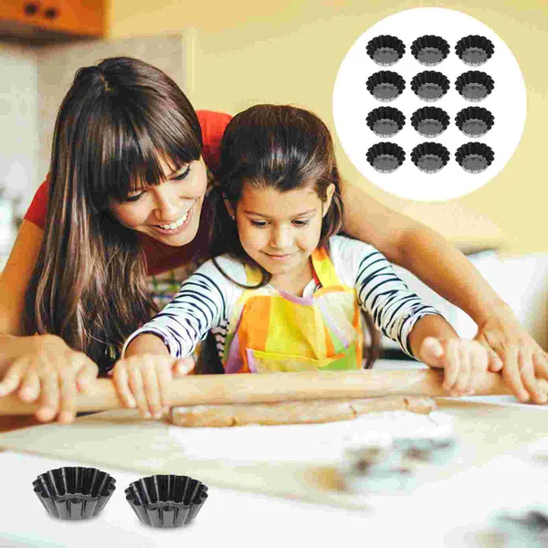Backwerkzeuge Tortenformen Eierformen Mini-Pfanne Muffin Non-Cup Stickform Stahl Carbon Pie Cupcake-Dosen Dose Blume Antihaft-Tassen Kuchen