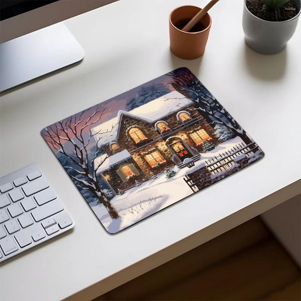 Tapetes de mesa dos desenhos animados natal quente cabine natal caminhão mouse pad snowhouse antiderrapante borracha jogos mousepads para escritório casa presentes refeição esteira