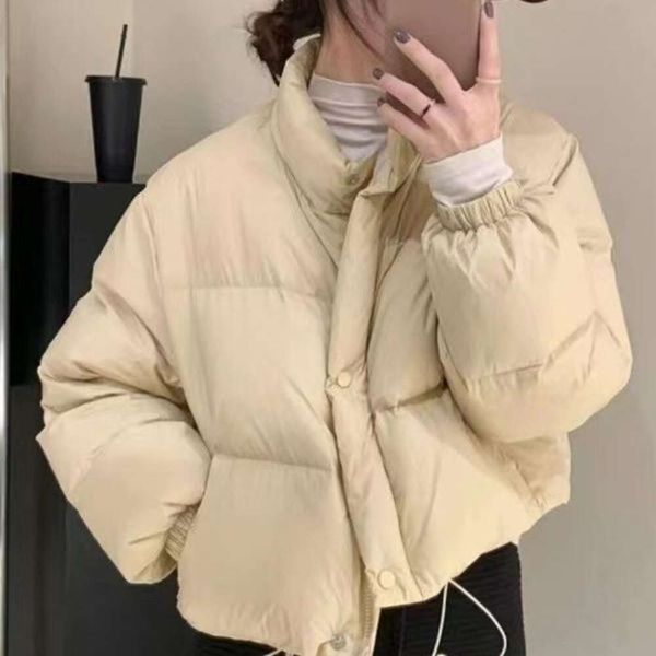 Autunno Inverno 2023 Nuova versione coreana Cappotto di pane in piumino d'anatra bianco per bambina corta sciolto e ispessito