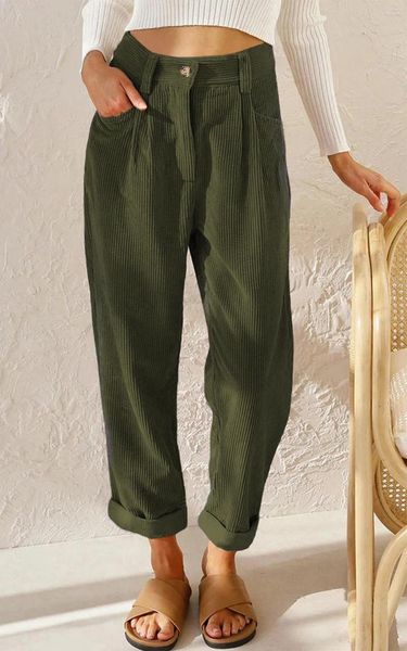 Calças femininas casuais quentes veludo mulheres moda coreana engrossar cintura alta perna larga calça inverno lambwool flare calças