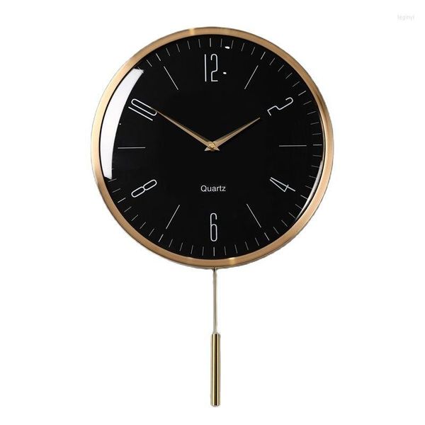 Relógios de parede Luxo Pendulum Clock Art Creative Decoration Metal metal