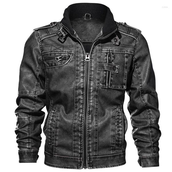 Jaquetas masculinas 2023 Primavera Mens Couro de Alta Qualidade Clássico Jaqueta de Motocicleta Masculino Plus Faux Men Drop