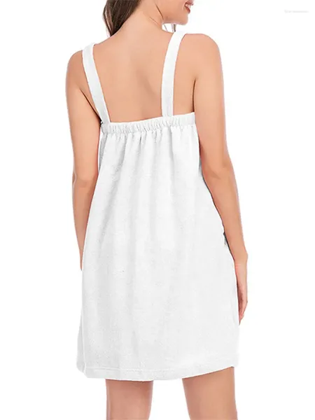 Toalha feminina robe vestido macio sem mangas leve roupão solto deslizamento nightwear