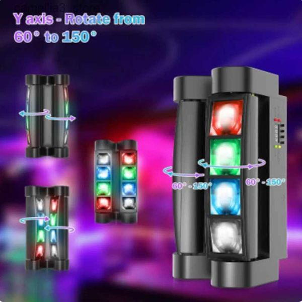 Moving Head Lights Moving Head LED 810W RGBW Luzes de palco LED Spider Beam DJ Iluminação Aplicação Disco Wedding Festival Performance Club Lighting Q231107