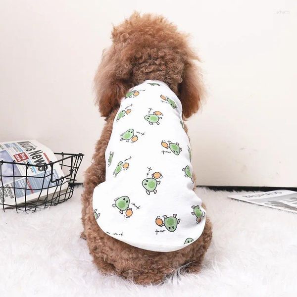 Abbigliamento per cani 1 pezzo Vestiti per animali domestici Costume con stampa di cartoni animati di moda per cani di piccola taglia Canottiere per gatti Magliette Chihuahua Abbigliamento per cuccioli freschi