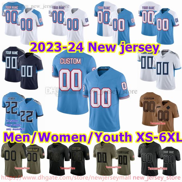 Personalizado S-6XL DIY NCAA Football Jersey Costurado 22 DerrickHenry 17 RyanTannehill 16 TreylonBurks 48 BudDupree 31 KevinByard 77 TaylorLewan Jerseys