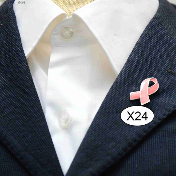 Spille Spille 24xRosa Email Spille per la consapevolezza del cancro al seno Fascia di beneficenza Spille Q231107