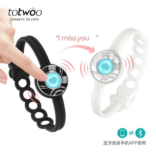 Totwoo pulseiras de toque de longa distância para casais-série de doces, vibração iluminada para casais de amor pulseiras presente de relacionamento